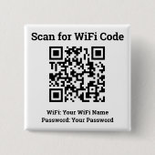 Hotel Wifi Details Plus QR Code Wearable Staff Button (Vorderseite)