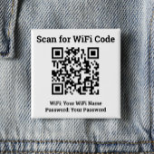 Hotel Wifi Details Plus QR Code Wearable Staff Button