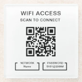 Hotel Wifi Kennwort Personalisiert QR Code Glasuntersetzer (Vorderseite)