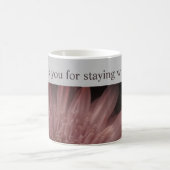 Hotelgast Willkommen Pink Floral Promo Vielen Dank Kaffeetasse (Mittel)