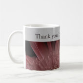 Hotelgast Willkommen Pink Floral Promo Vielen Dank Kaffeetasse (Links)