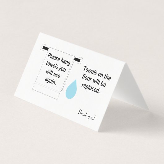 Hotelhandtuchsignatur Visitenkarten (Vorderseite)