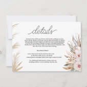 Hotelinformationen in tropischen Blume Mitteilungskarte (Vorderseite)