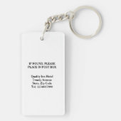 Hotellodge Resort Custom Zimmer Schlüssel Schlüsselanhänger (Rückseite)