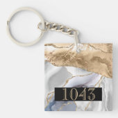 Hotellodge Resort Imitate Goldweißer Marmor Schlüsselanhänger (Vorderseite)