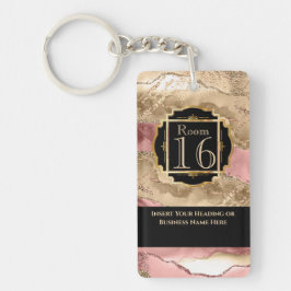 Hotellodge Resort Rose Goldgeode Marmor DIY Schlüsselanhänger