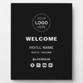 Hotelname & Logo Einfache Empfänge Willkommen Fotoplatte (Vorderseite)
