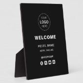 Hotelname & Logo Einfache Empfänge Willkommen Fotoplatte (Seite)