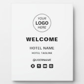 Hotelname & Logo Einfache Empfänge Willkommen Fotoplatte (Vorderseite)