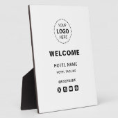 Hotelname & Logo Einfache Empfänge Willkommen Fotoplatte (Seite)