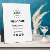 Hotelname & Logo Einfache Empfänge Willkommen Fotoplatte (Seite)
