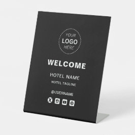 Hotelname & Logo Einfache Empfänge Willkommen Sockelschild
