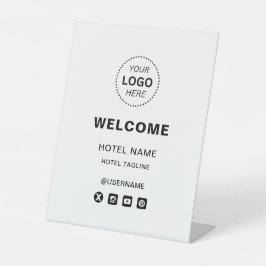 Hotelname & Logo Einfache Empfänge Willkommen Sockelschild