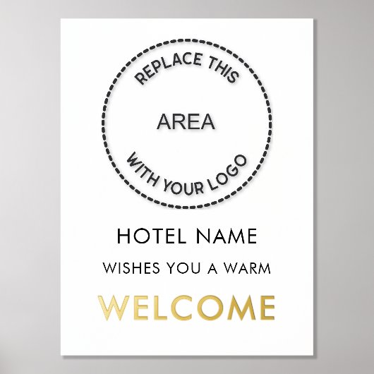 Hotelname Logo Willkommen Luury Real Foil Prints Foliendrucke (Vorderseite)