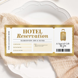 Hotelreservierungs-Urlaubs-Goldzertifikat Einladung