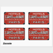 Hotels St james & d'Albaby (Paris Frankreich) Rechteckiger Aufkleber (Blatt)