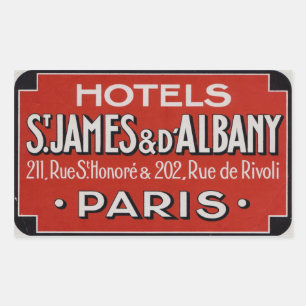 Hotels St James & d'Albany (Paris Frankreich) Rechteckiger Aufkleber