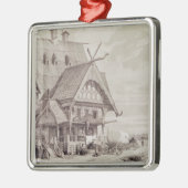 Hotels und Gast-Häuser Silbernes Ornament (Links)