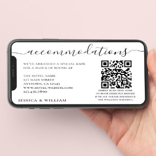 Hotelunterkunft für Hochzeiten mit QR-Code Karte