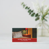 Hotelzimmer, Hotelunterkunft Business Card Visitenkarte (Stehend Vorderseite)