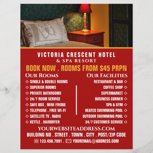Hotelzimmer, Hotelunterkunft Werbung Flyer (Vorne)