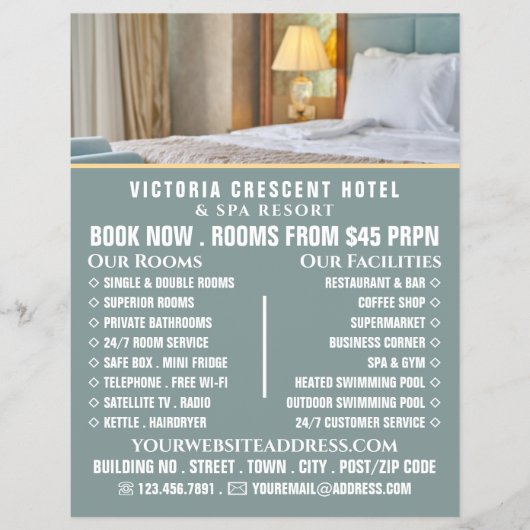 Hotelzimmer, Hotelzimmer Unterkunft Werbung Flyer (Vorne)