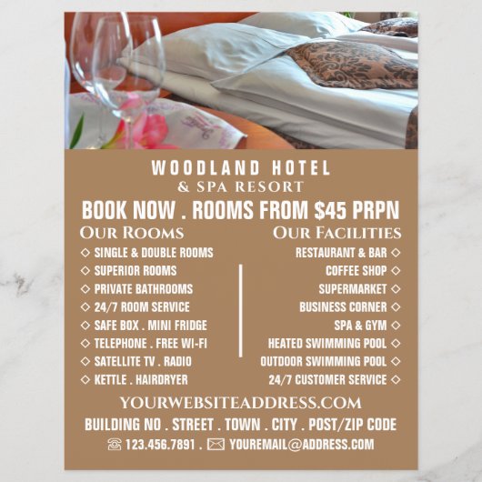 Hotelzimmer, Hotelzimmer Unterkunft Werbung Flyer (Vorne)