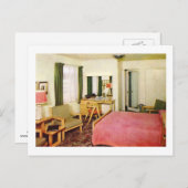 Hotelzimmer Räume 1950er Retro Postkarte (Vorne/Hinten)