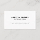 Hotelzimmer Visitenkarte (Rückseite)