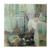Hotelzimmer von John Singer Sargent Fliese (Vorderseite)