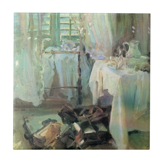 Hotelzimmer von John Singer Sargent Fliese (Vorderseite)
