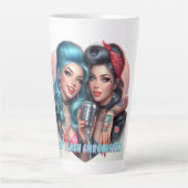 Hotflash Chronicles - Sip, Lachen, wiederholen Lat Milchtasse (Vorderseite)