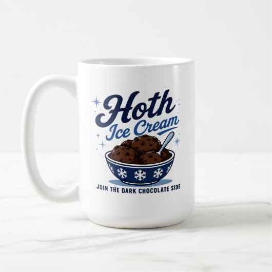 Hoth Eiscreme Dunkle Schokolade Lustig Kaffeetasse (Links)