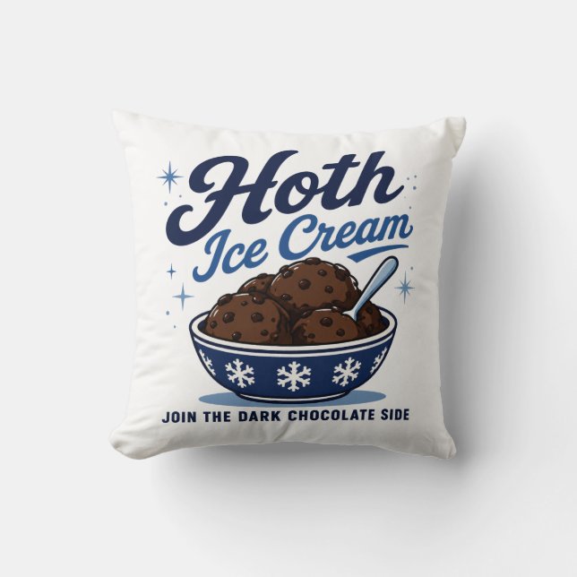 Hoth Eiscreme Dunkle Schokolade Lustig Kissen (Vorderseite)