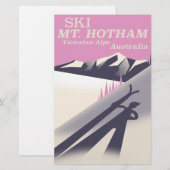 Hotham, Viktorianisches Alpenposter. Briefpapier (Vorne/Hinten)