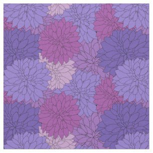 Hothouse Dahlias Lila Floral Print Stoff