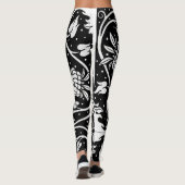 HotLeggings - schwarzer u. weißer Blumendruck Leggings (Rückseite)