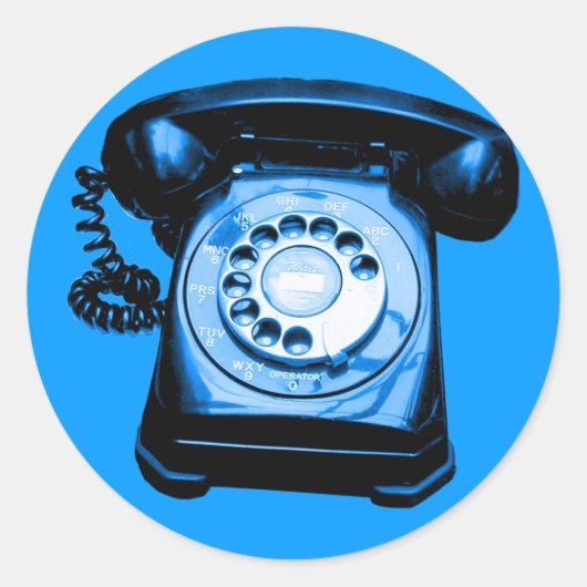 Hotline Blue Runder Aufkleber (Vorderseite)