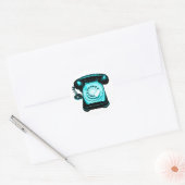 Hotline Cyan Runder Aufkleber (Umschlag)