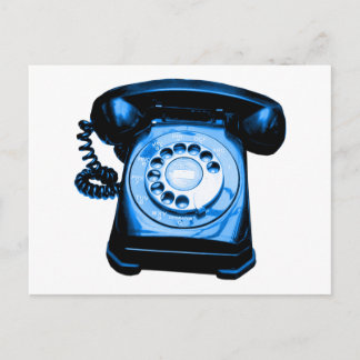Hotline in Blau Postkarte