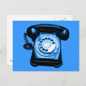 Hotline in Blau Postkarte (Vorne/Hinten)
