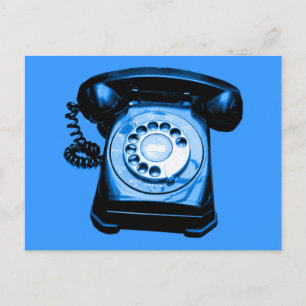 Hotline in Blau Postkarte