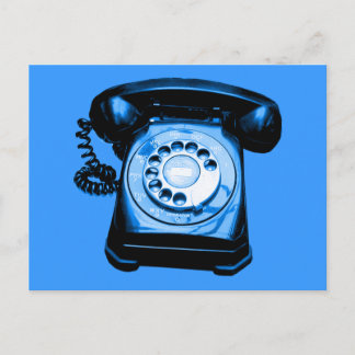 Hotline in Blau Postkarte