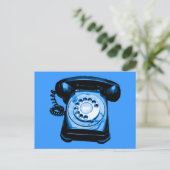 Hotline in Blau Postkarte (Stehend Vorderseite)