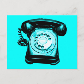 Hotline in Cyan Postkarte