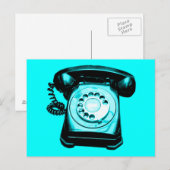 Hotline in Cyan Postkarte (Vorne/Hinten)