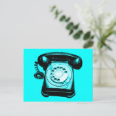 Hotline in Cyan Postkarte (Stehend Vorderseite)