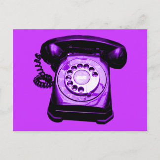 Hotline in Lila Postkarte