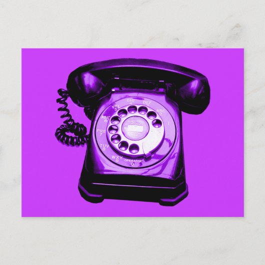 Hotline in Lila Postkarte (Vorderseite)