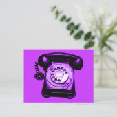 Hotline in Lila Postkarte (Stehend Vorderseite)